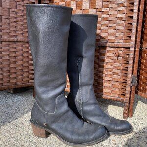 Black Leather Pollini Boots, Size 39